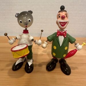 Vintage GOULA Bobblehead Nodder
Wooden CLOWN & Drummer Mouse Toys Made in Spain